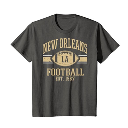 Grey T-shirt with New Orleans Football print